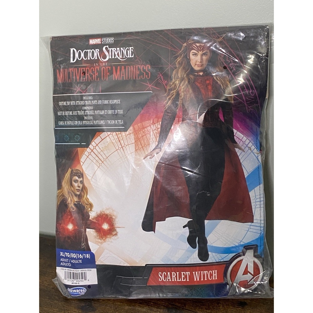 Doctor Strange Heroine Scarlet Witch Cosplay Costume Marvel Wanda Adult XL 16/18